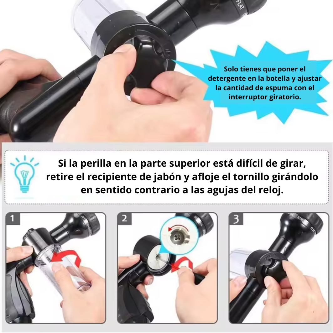 Pistola de espuma portátil con lanza | JetFoam Go
